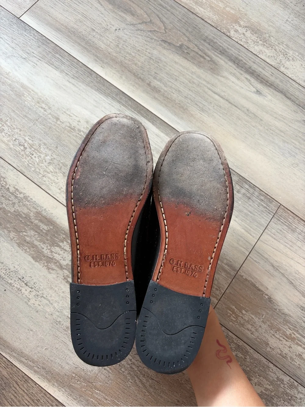 G.H. Bass & Co. Two-Tone Black and White Penny Loafers